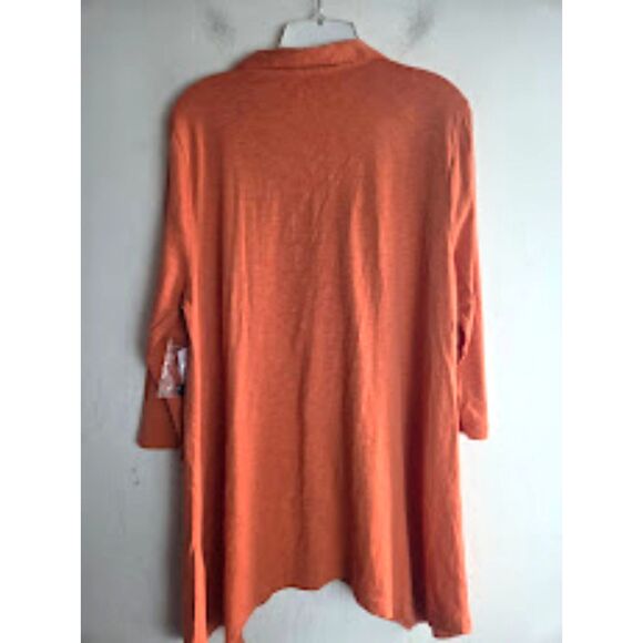 NWT Soft Surroundings "Danielle" Apricot Brown Button Down 100% Cotton Top Large - Picture 3 of 8